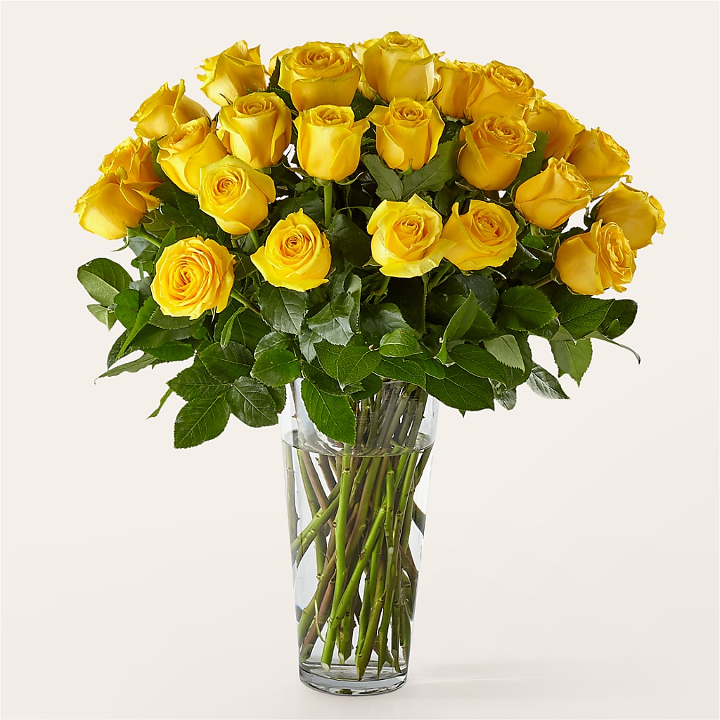 Long Stem Yellow Rose Bouquet – Serrano Flowers, Riverside CA