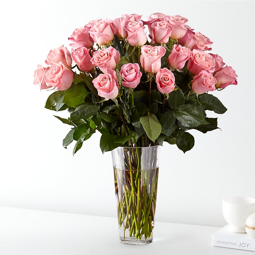 Long Stem Pink Rose Bouquet – Serrano Flowers, Riverside CA