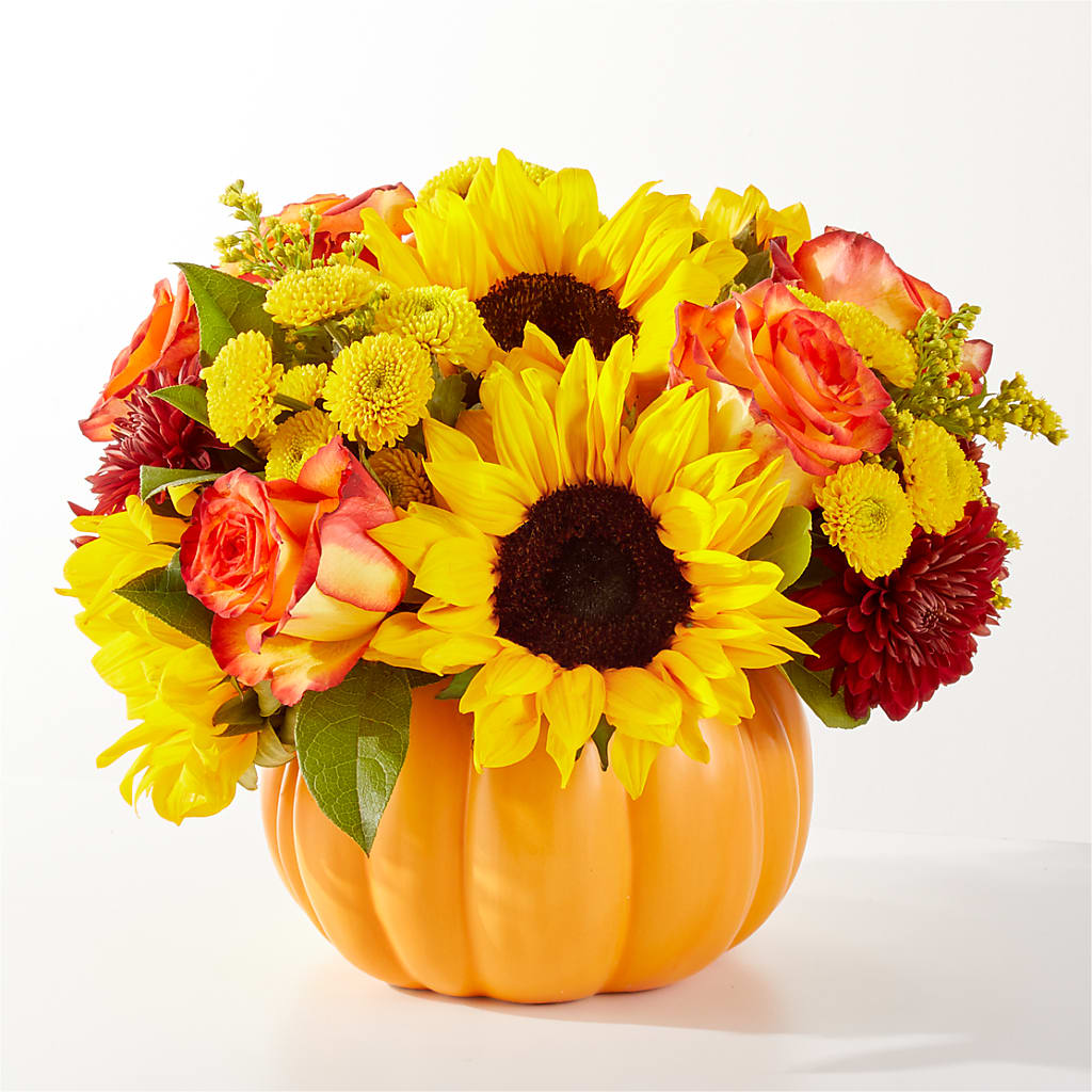 Golden Gourd Pumpkin Bouquet – Serrano Flowers, Riverside CA