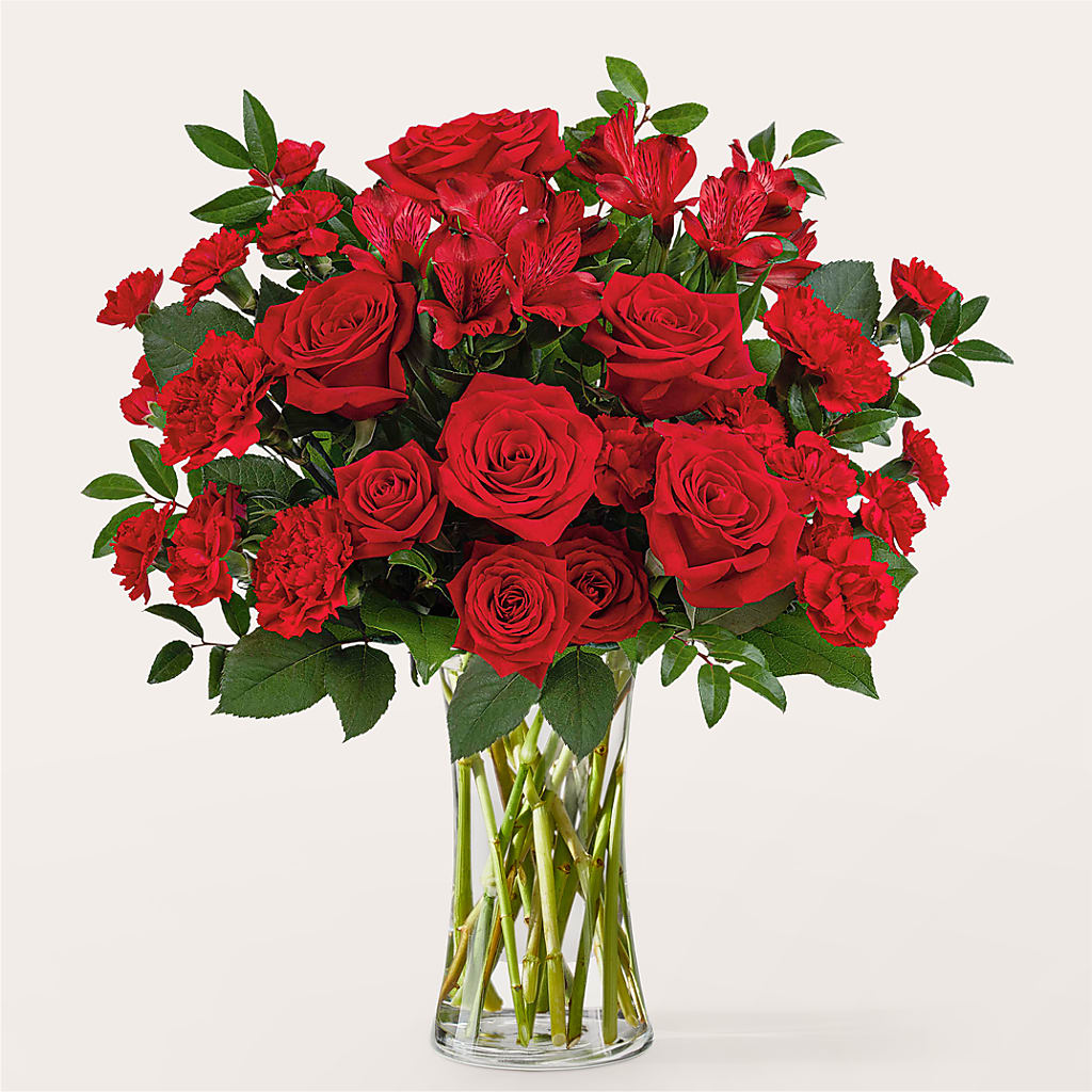 Brilliant Ruby Bouquet – Serrano Flowers, Riverside CA