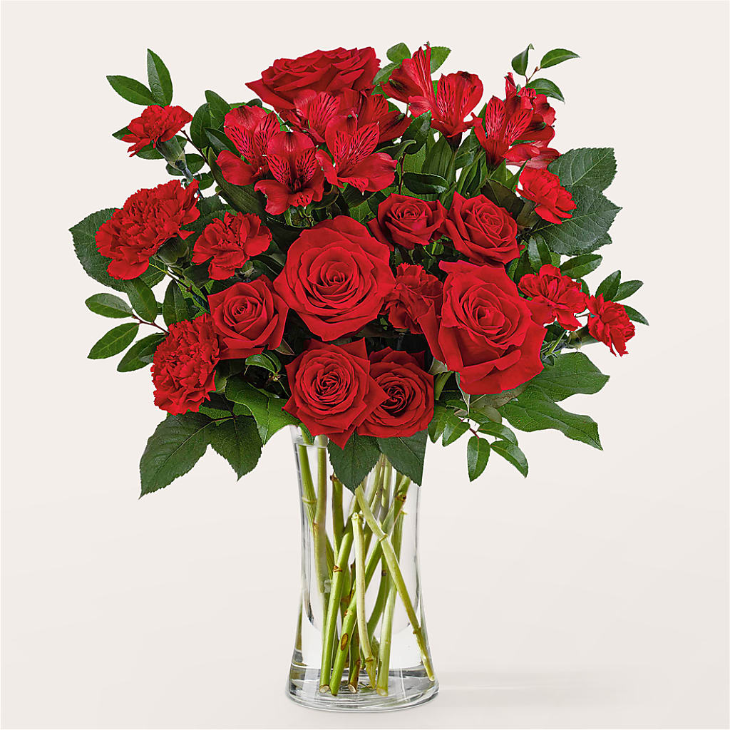 Brilliant Ruby Bouquet – Serrano Flowers, Riverside CA
