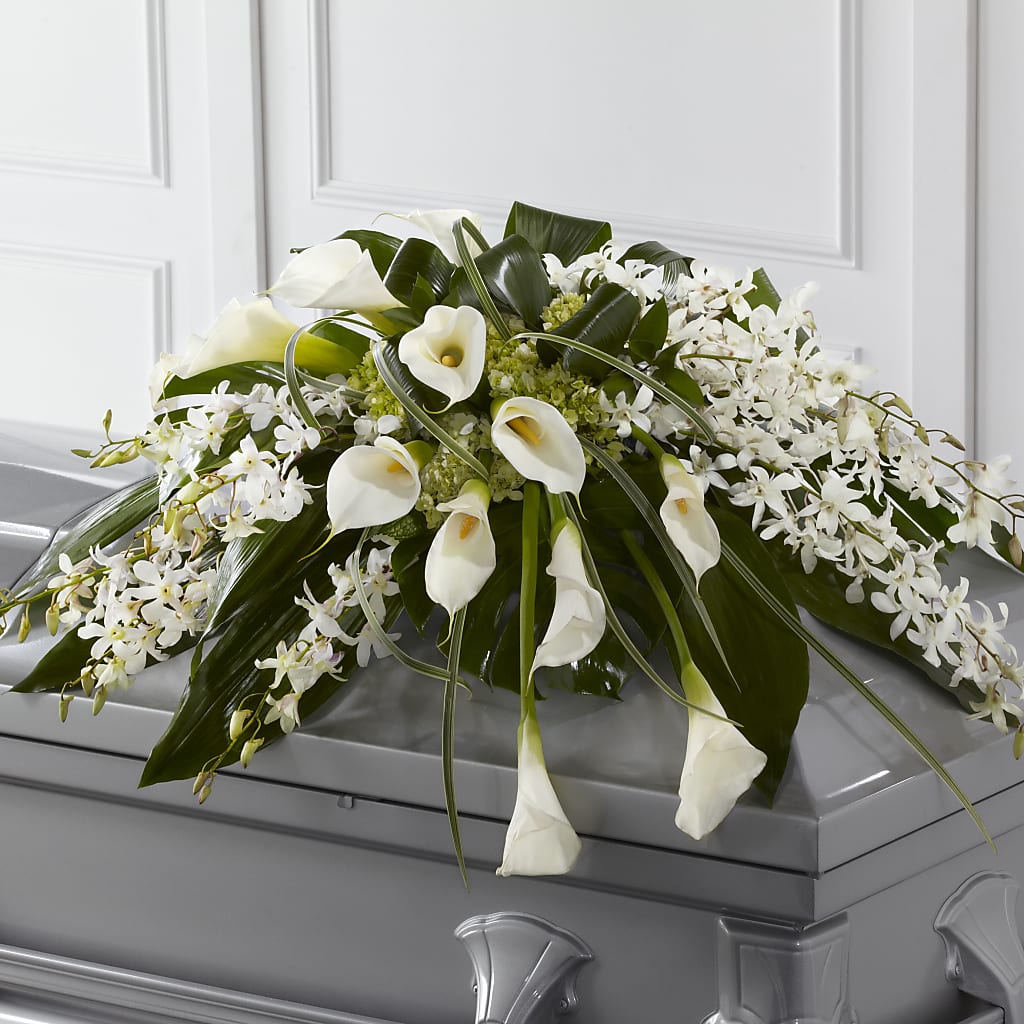 Angel Wings Casket Spray – Serrano Flowers, Riverside CA