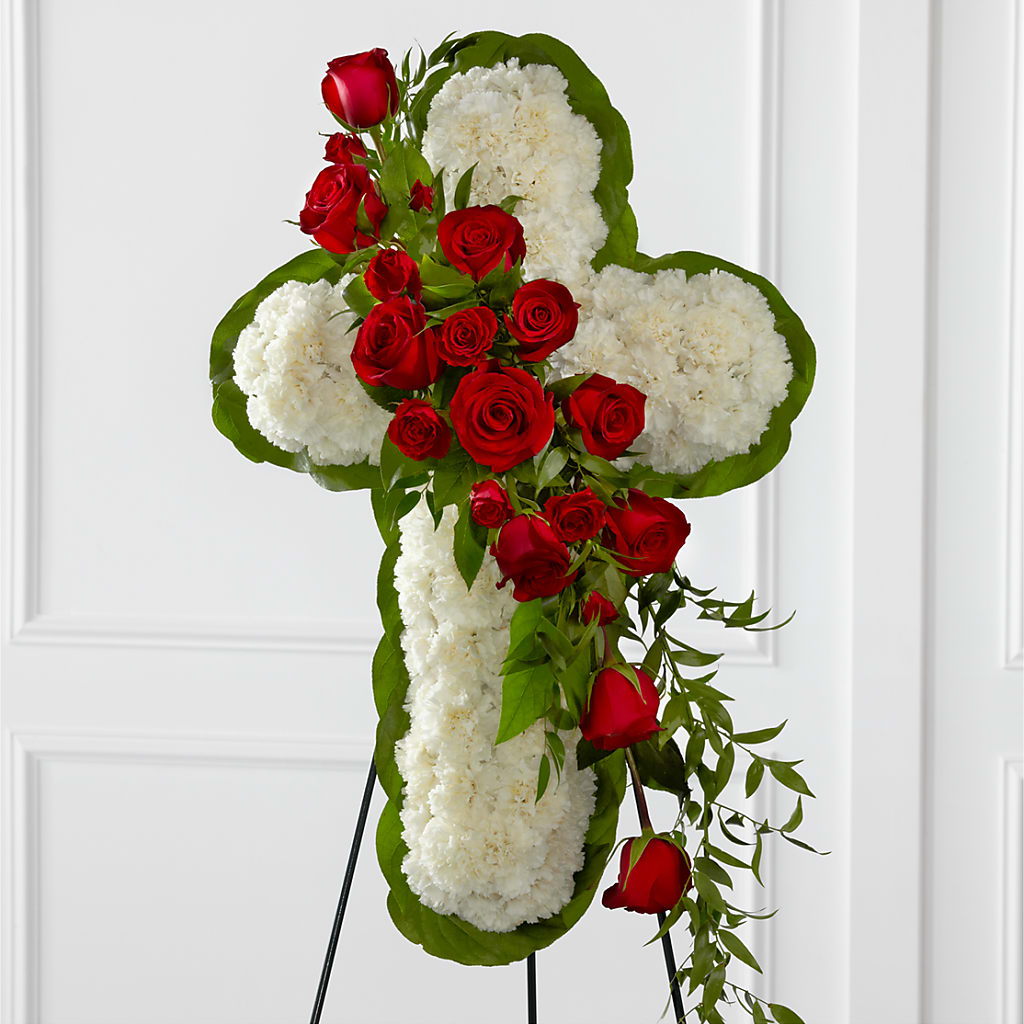 Floral Cross Easel – Serrano Flowers, Riverside CA