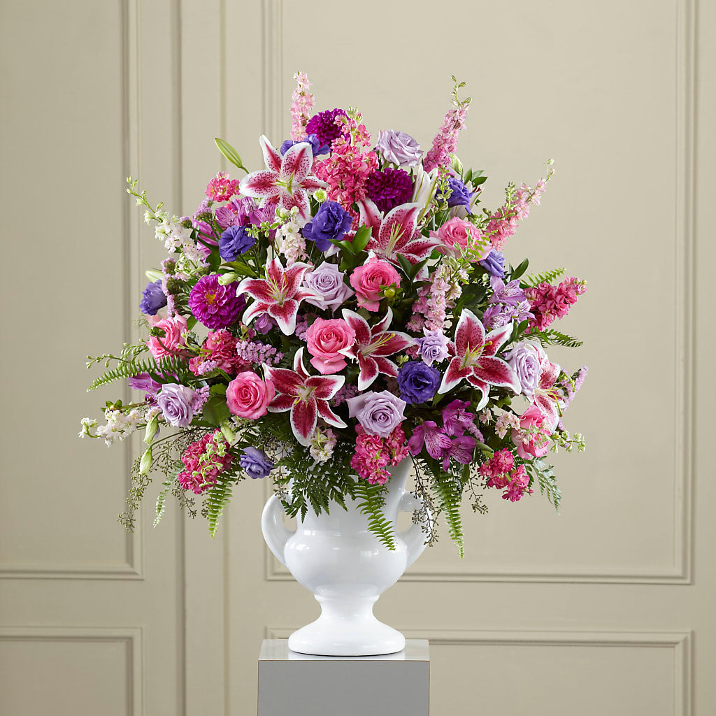 Peaceful Tribute Arrangement – Serrano Flowers, Riverside CA