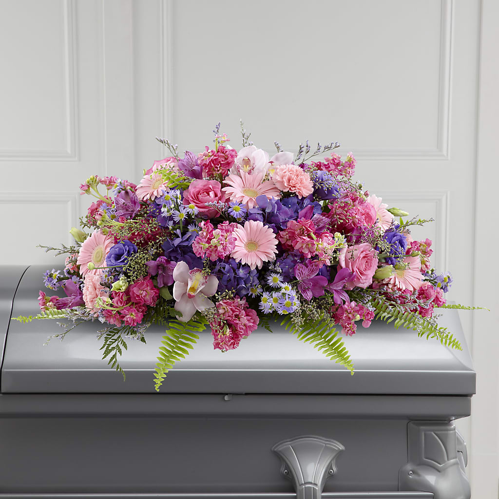 Glorious Garden Casket Spray – Serrano Flowers, Riverside CA