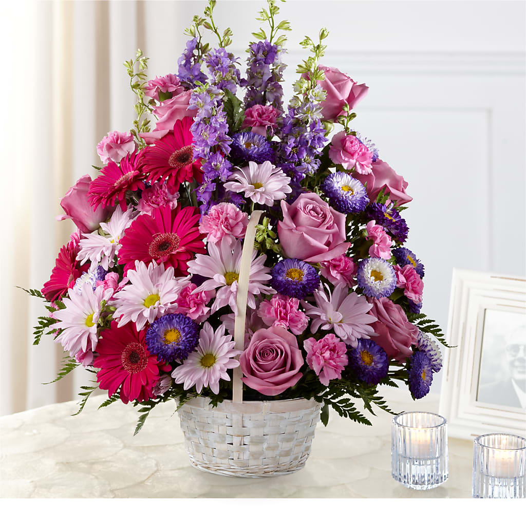 Pastel Peace Basket – Serrano Flowers, Riverside CA