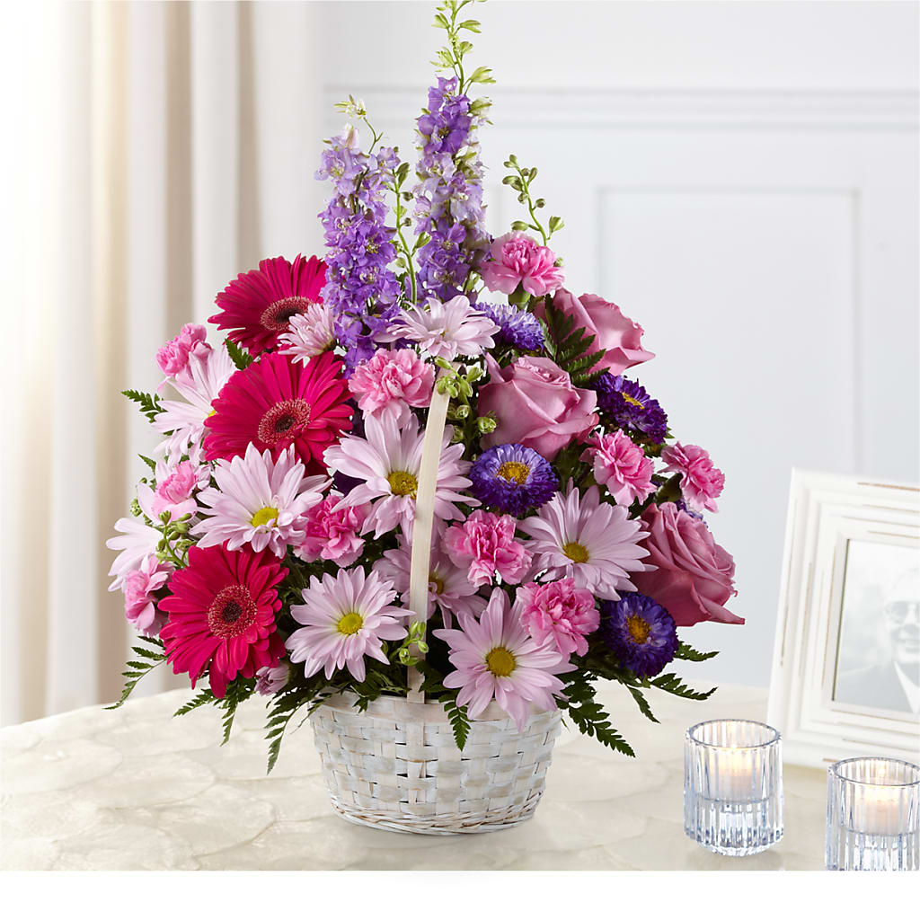 Pastel Peace Basket – Serrano Flowers, Riverside CA