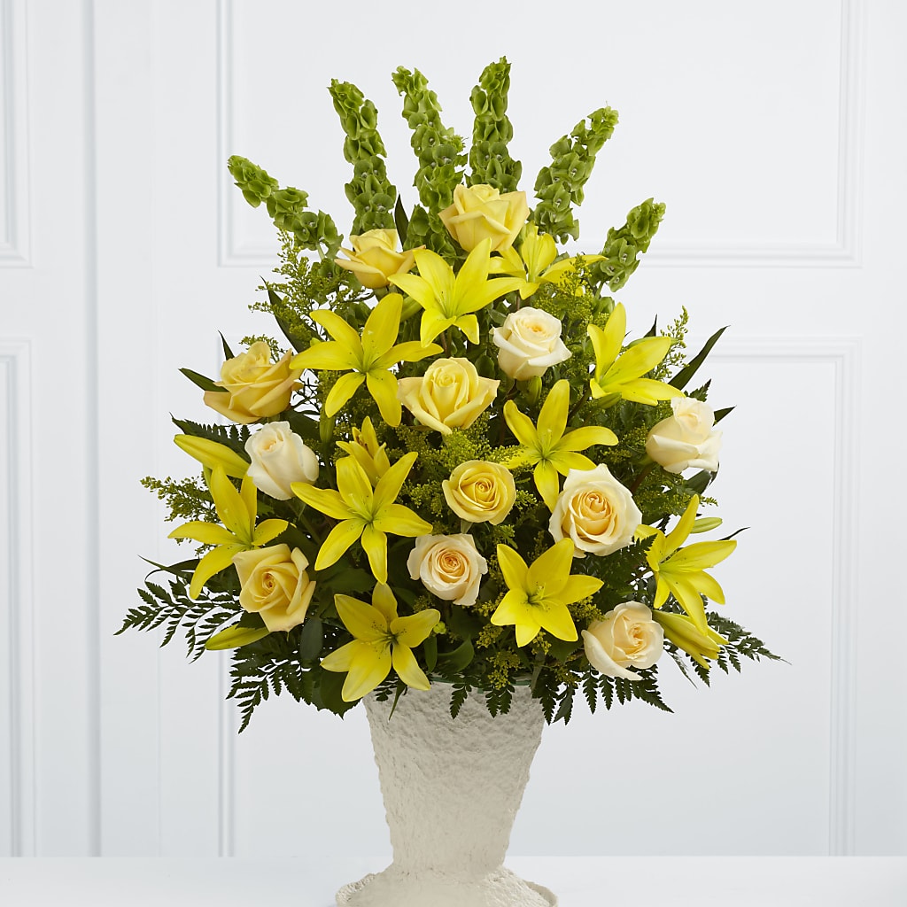 Golden Memories Arrangement – Serrano Flowers, Riverside CA