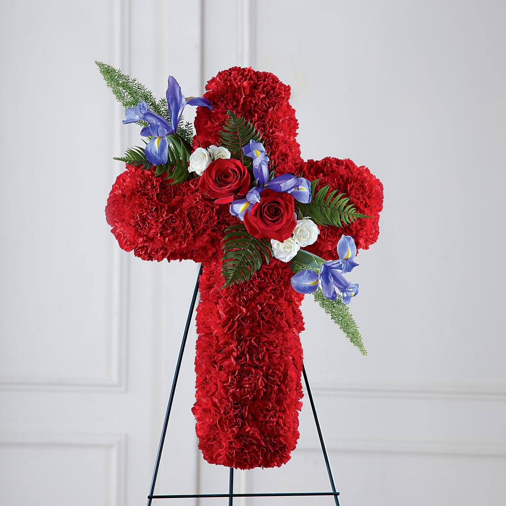 Faithful Hero Floral Cross – Serrano Flowers, Riverside CA