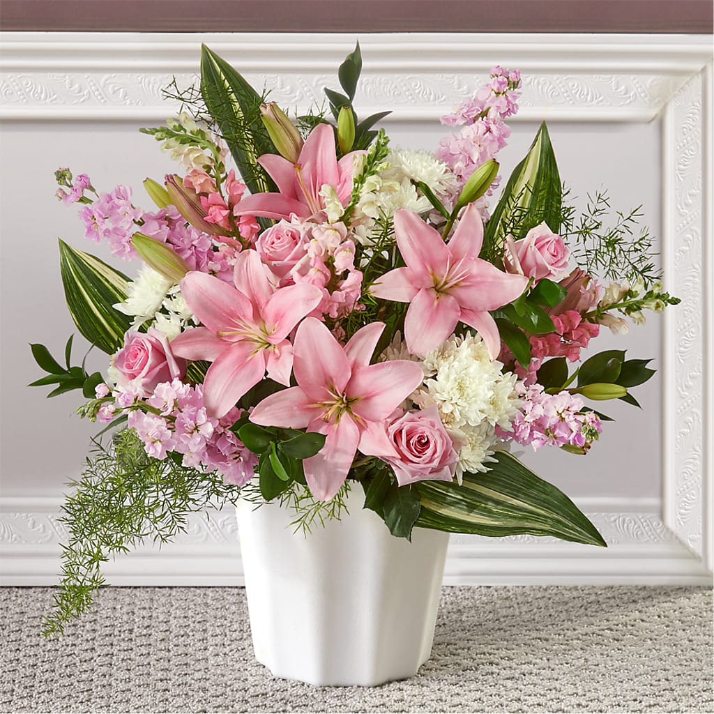 Simply Serene Floor Basket – Serrano Flowers, Riverside CA