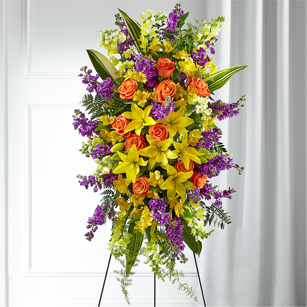 Thoughtful Prayers Standing Spray – Serrano Flowers, Riverside CA