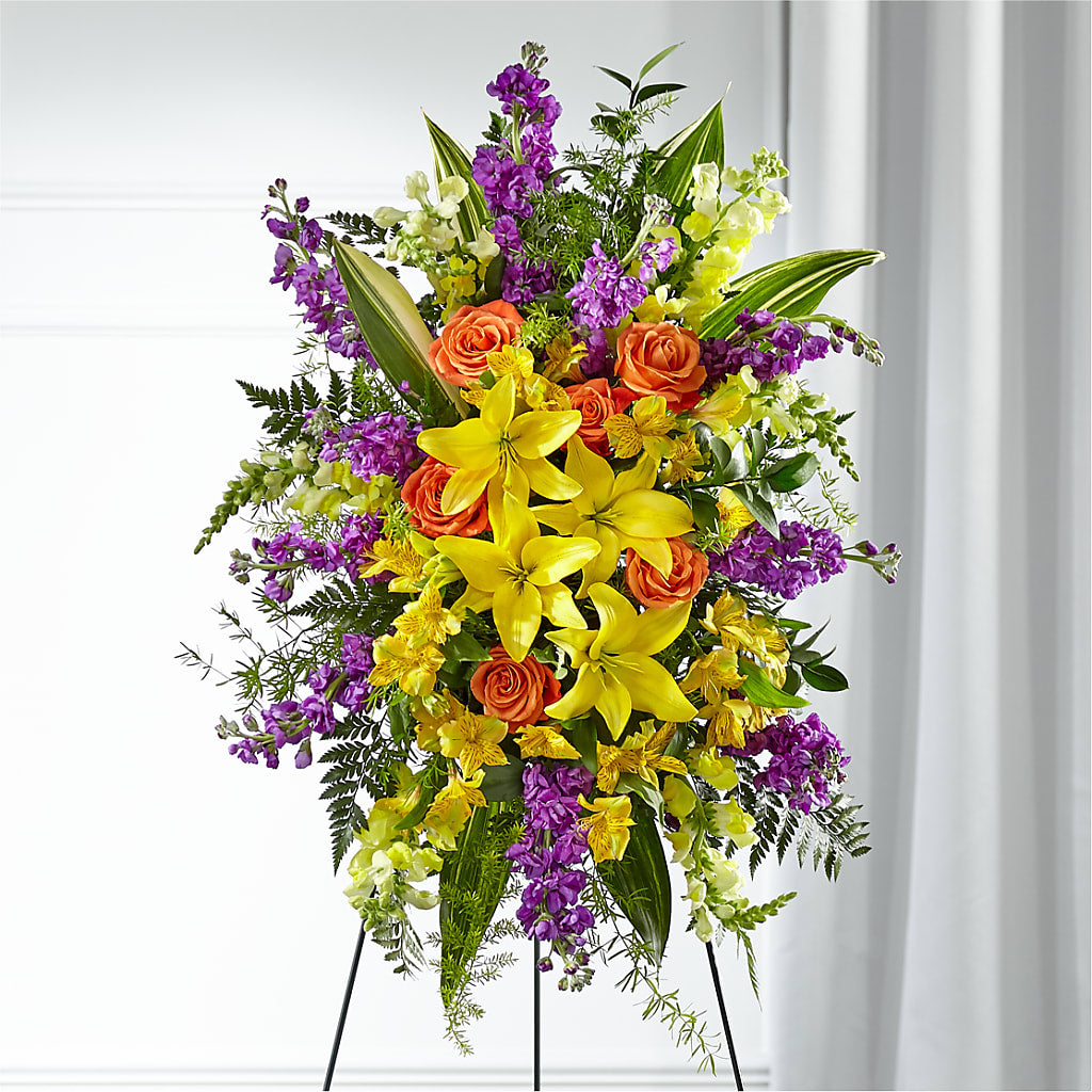 Thoughtful Prayers Standing Spray – Serrano Flowers, Riverside CA