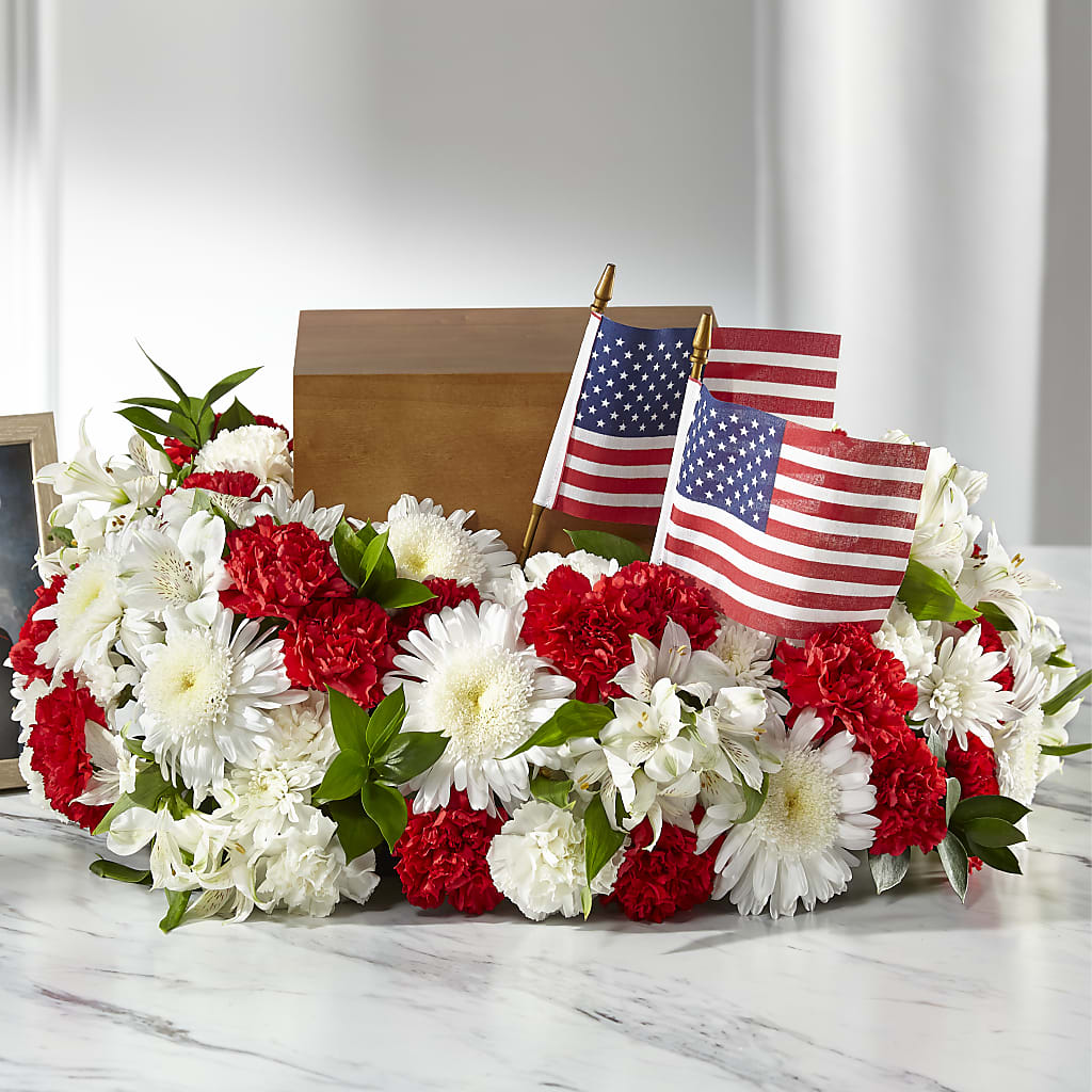 Spirit of Patriotism Cremation Adornment – Serrano Flowers, Riverside CA