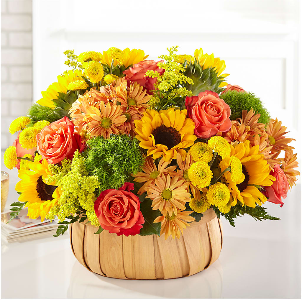 Harvest Sunflower Basket – Serrano Flowers, Riverside CA