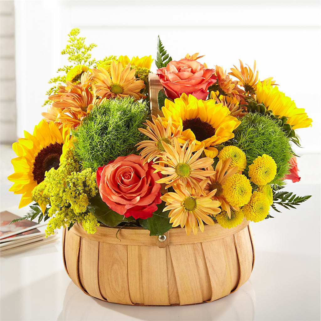 Harvest Sunflower Basket – Serrano Flowers, Riverside CA