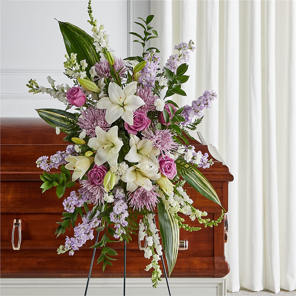 Grateful Hearts Standing Spray – Serrano Flowers, Riverside CA