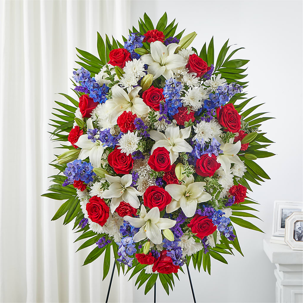 Cherished Service Standing Spray – Serrano Flowers, Riverside CA