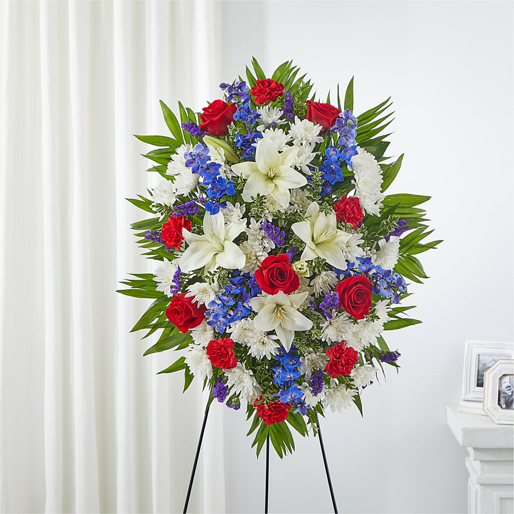 Cherished Service Standing Spray – Serrano Flowers, Riverside CA