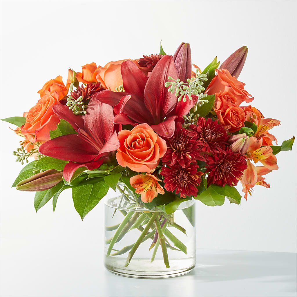 Crimson Leaves Bouquet – Serrano Flowers, Riverside CA