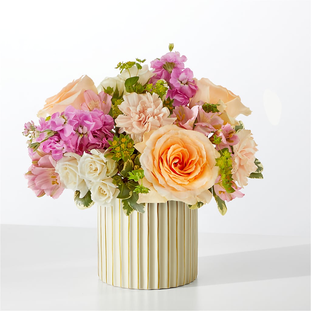 Paradise Bouquet with Ivory Vase – Serrano Flowers, Riverside CA
