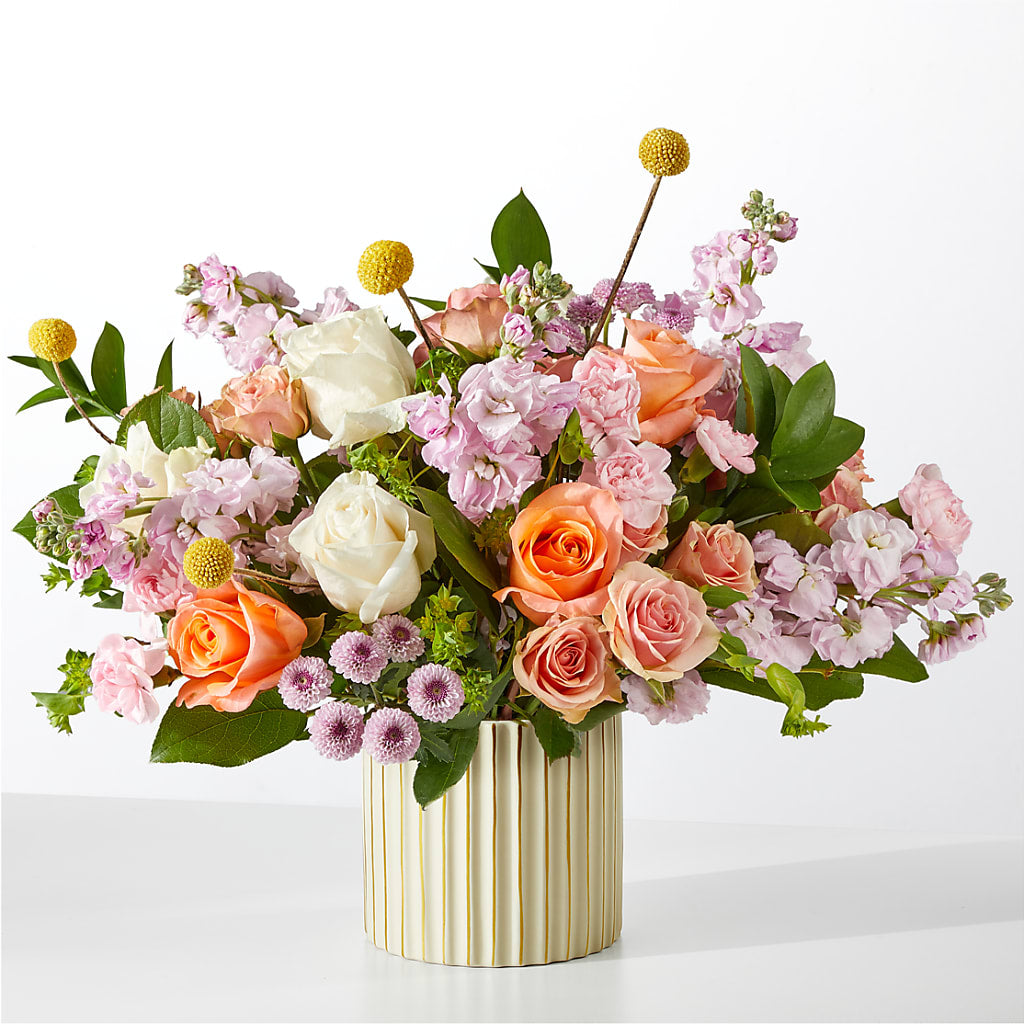 French Market Bouquet with Ivory Vase – Serrano Flowers, Riverside CA