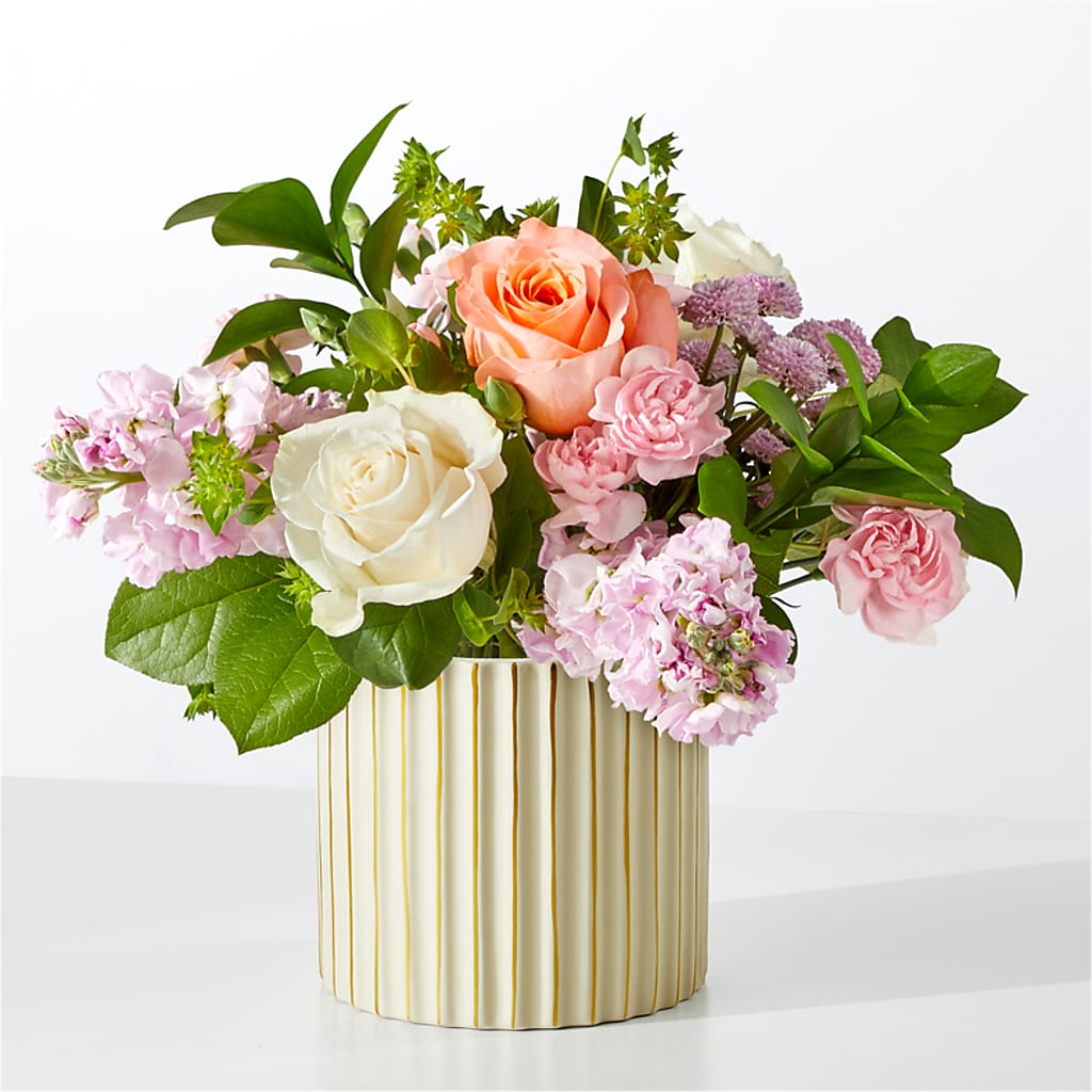 French Market Bouquet with Ivory Vase – Serrano Flowers, Riverside CA