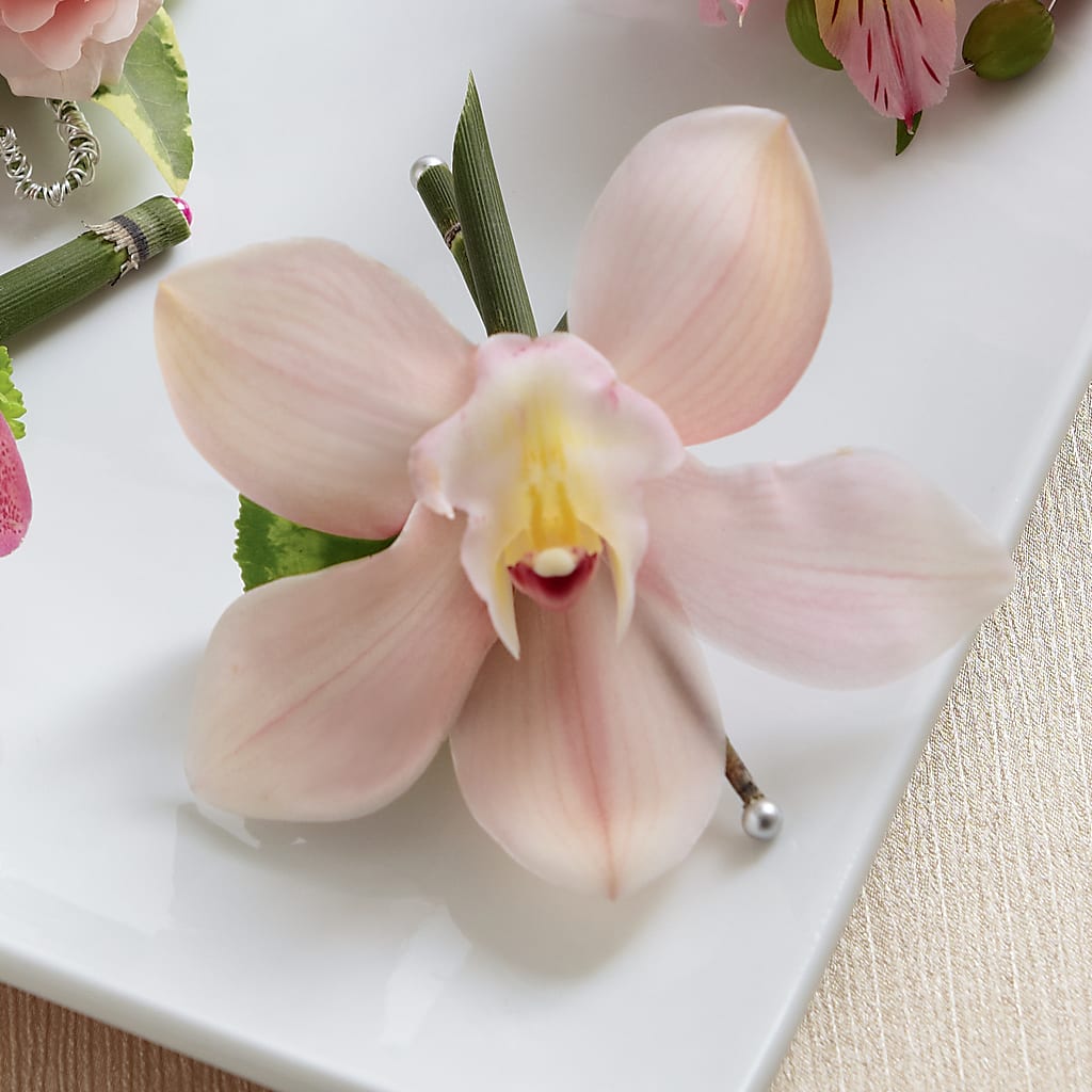 Pink Cymbidium Boutonniere – Serrano Flowers, Riverside CA