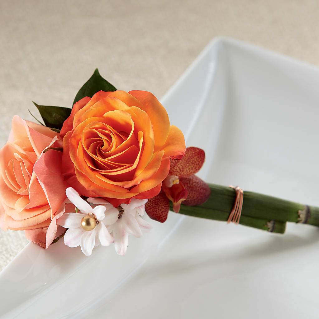 Sunset Dream Boutonniere – Serrano Flowers, Riverside CA