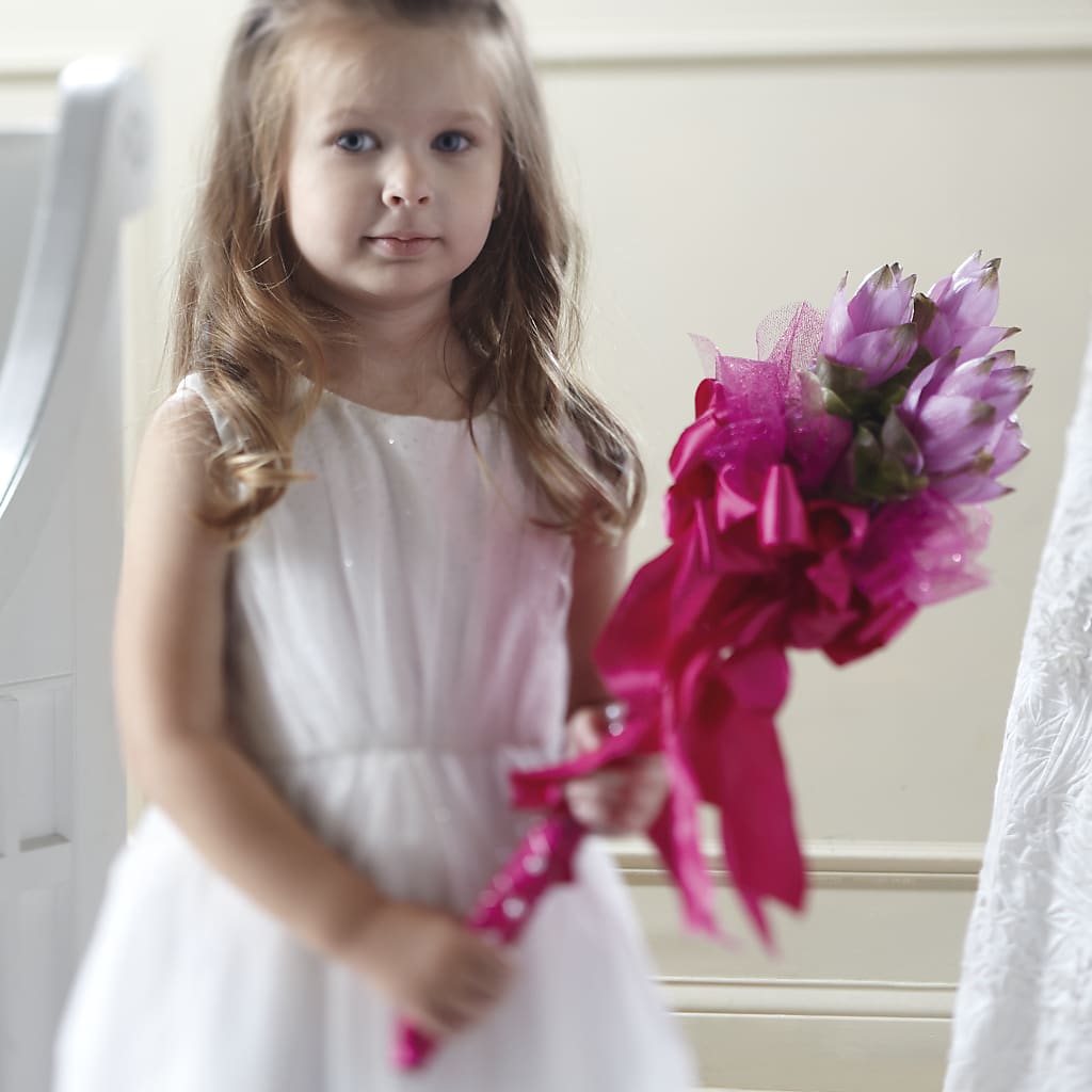 Sparkle Pink Flower Girl Bouquet – Serrano Flowers, Riverside CA