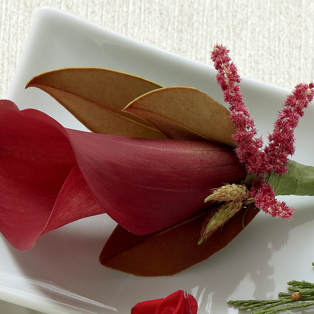Red Calla Boutonniere – Serrano Flowers, Riverside CA