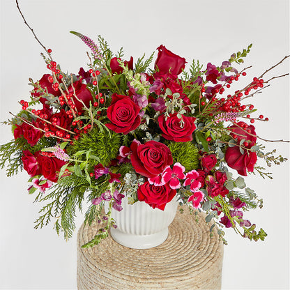 Big Red Bow Bouquet –  Serrano Flowers, Riverside CA