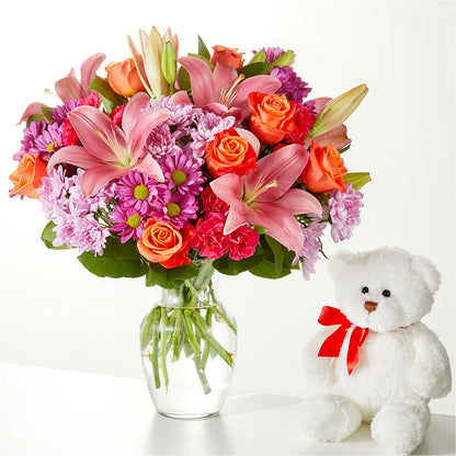 One and Only Bouquet and Bear Bundle –  Serrano Flowers, Riverside CA