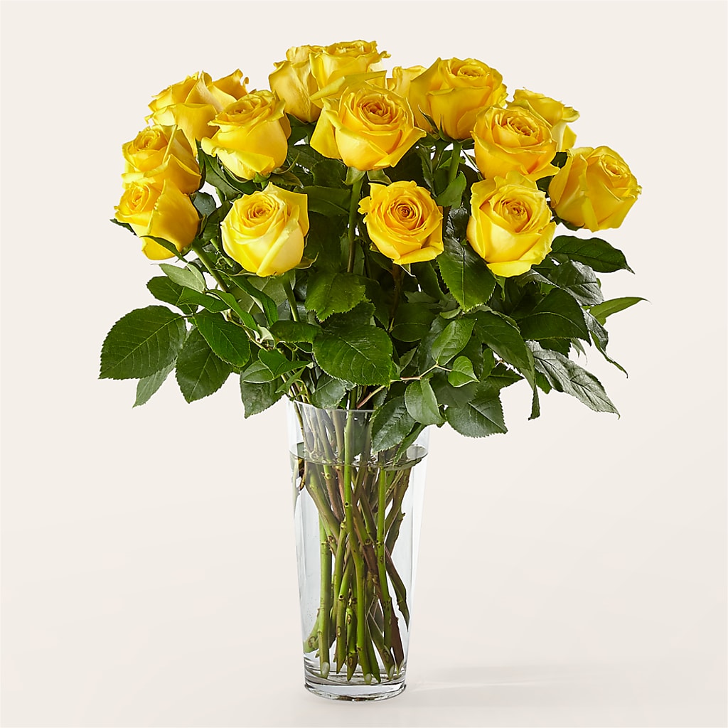 Long Stem Yellow Rose Bouquet –  Serrano Flowers, Riverside CA