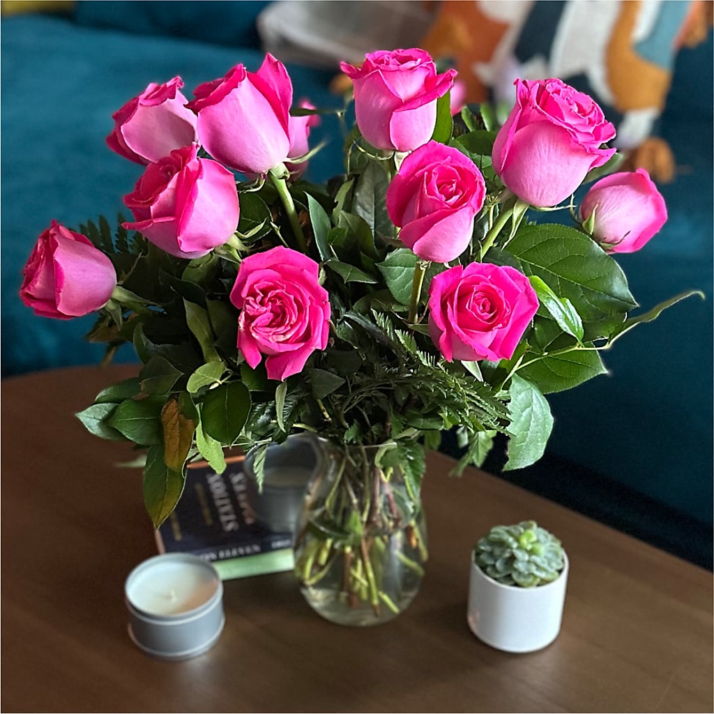 Long Stem Pink Rose Bouquet –  Serrano Flowers, Riverside CA