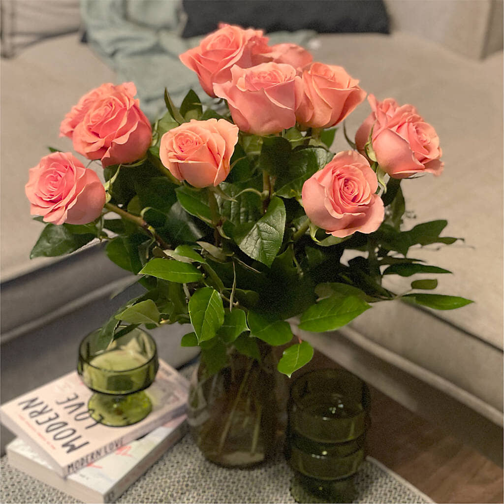 Long Stem Pink Rose Bouquet –  Serrano Flowers, Riverside CA
