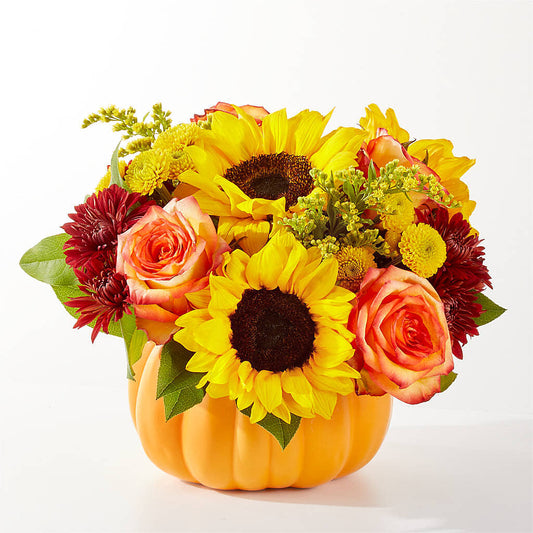 Golden Gourd Pumpkin Bouquet –  Serrano Flowers, Riverside CA