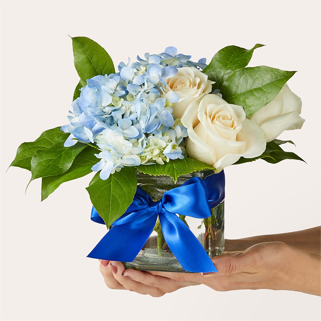 Sky Blue Delight Bouquet –  Serrano Flowers, Riverside CA