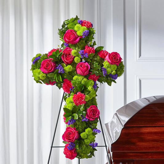 Tribute Rose Floral Cross –  Serrano Flowers, Riverside CA