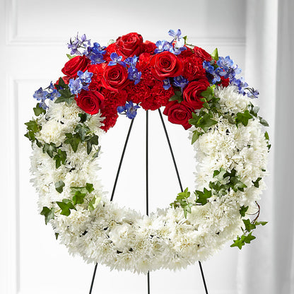 Patriotic Passion Wreath –  Serrano Flowers, Riverside CA