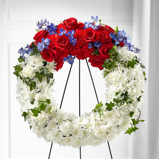 Patriotic Passion Wreath –  Serrano Flowers, Riverside CA