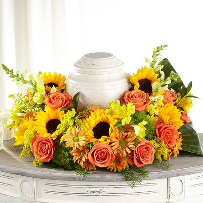 Faithful Sunflower Cremation Adornment –  Serrano Flowers, Riverside CA