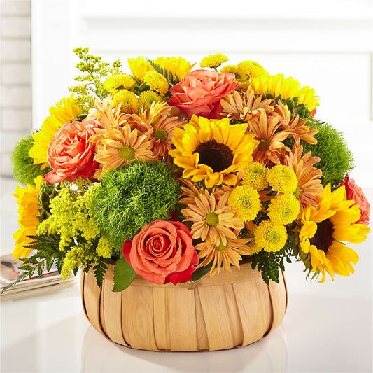 Harvest Sunflower Basket –  Serrano Flowers, Riverside CA