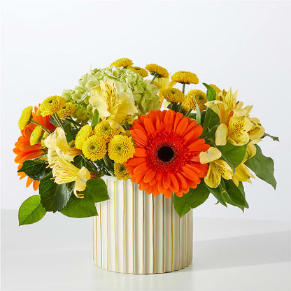 Autumn Sunshine Bouquet with Ivory Vase –  Serrano Flowers, Riverside CA