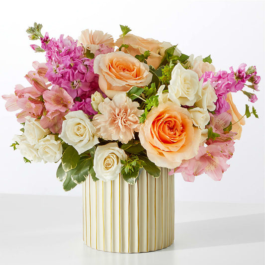 Paradise Bouquet with Ivory Vase –  Serrano Flowers, Riverside CA