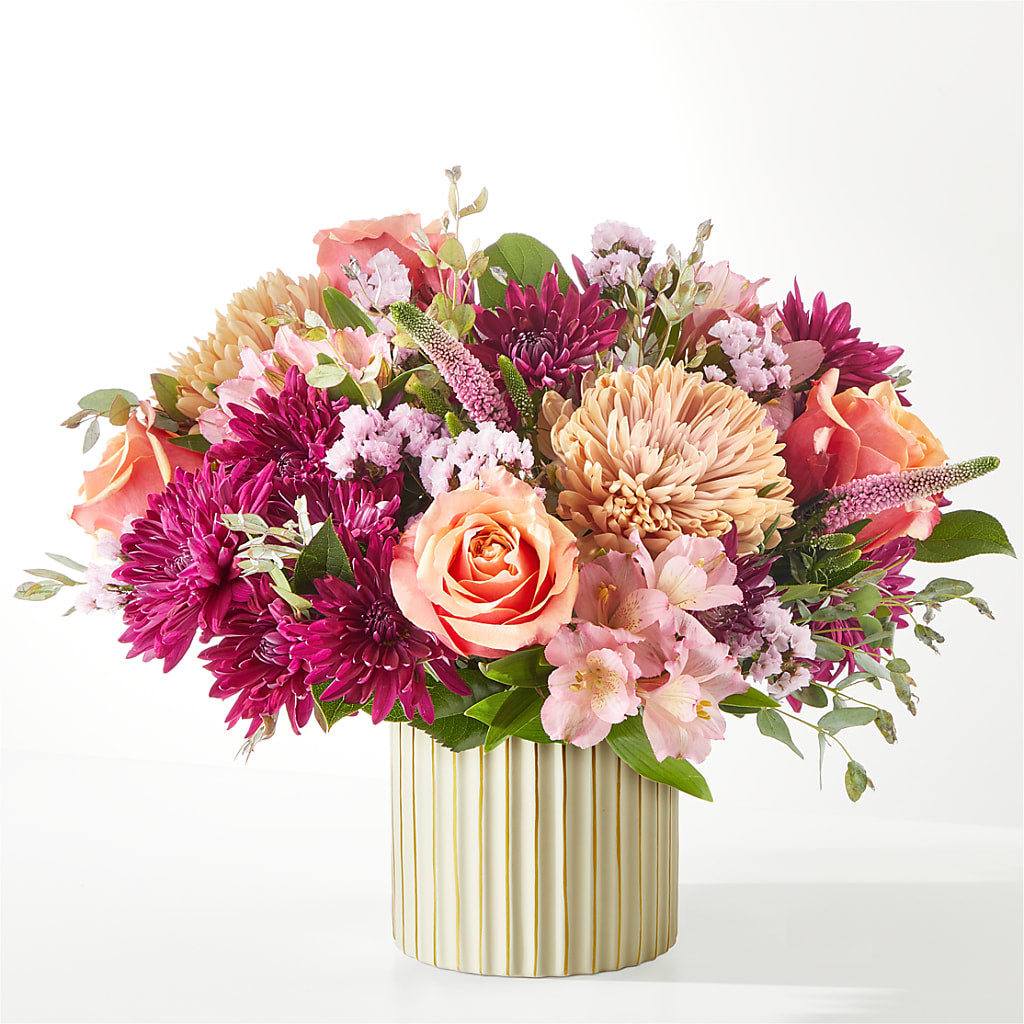 Berry Cobbler Bouquet with Ivory Vase –  Serrano Flowers, Riverside CA