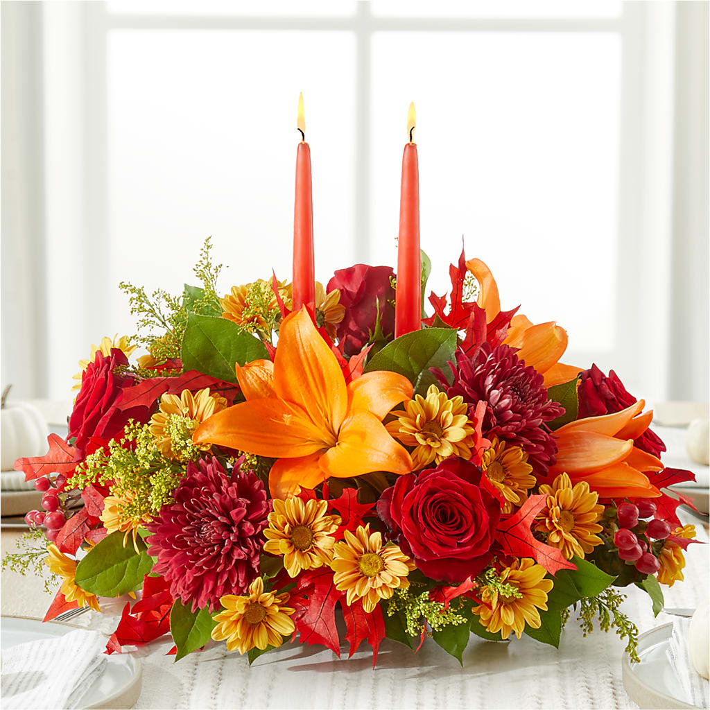 Autumn's Embrace Centerpiece –  Serrano Flowers, Riverside CA