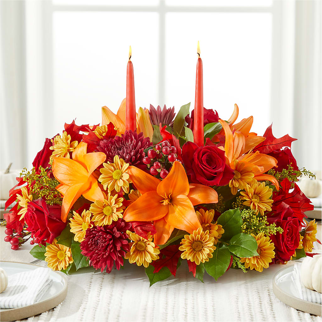 Autumn's Embrace Centerpiece –  Serrano Flowers, Riverside CA