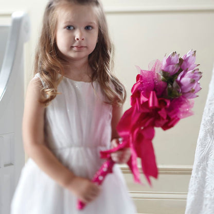 Sparkle Pink Flower Girl Bouquet –  Serrano Flowers, Riverside CA