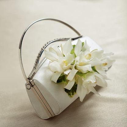 White Purse Decor –  Serrano Flowers, Riverside CA